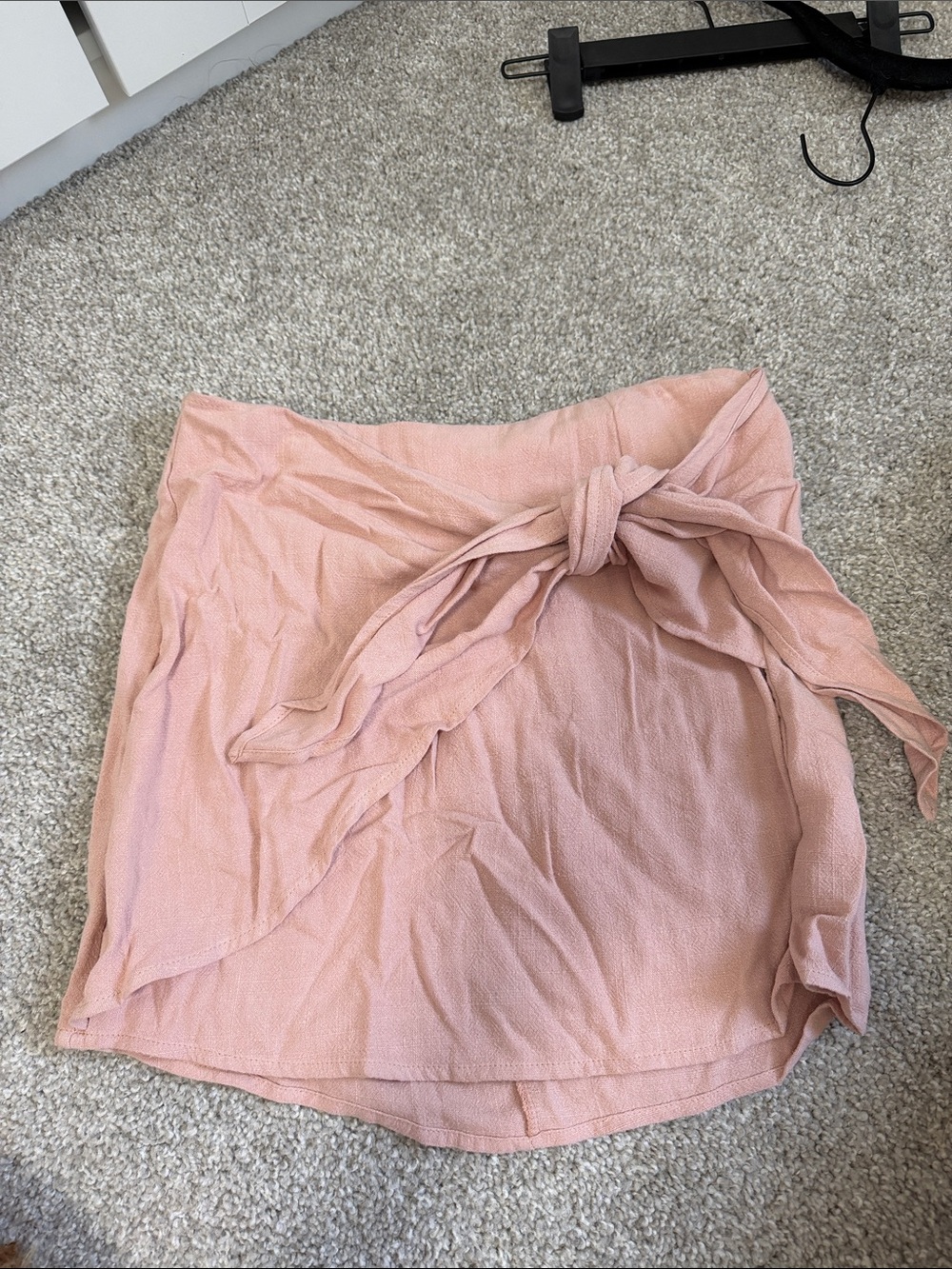 emory park Blush Pink Tie-Waist Mini Skirt